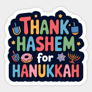 Thank HaShem for Hanukkah – Cute Colorful Holiday Design Sticker